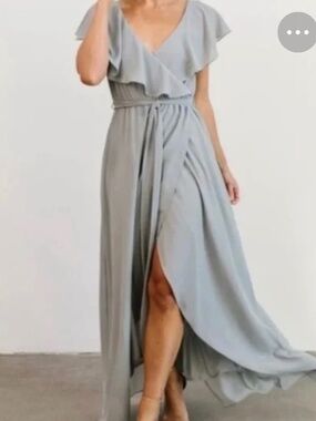 Baltic Born Katya Blue Ruffle Maxi Dress NWT